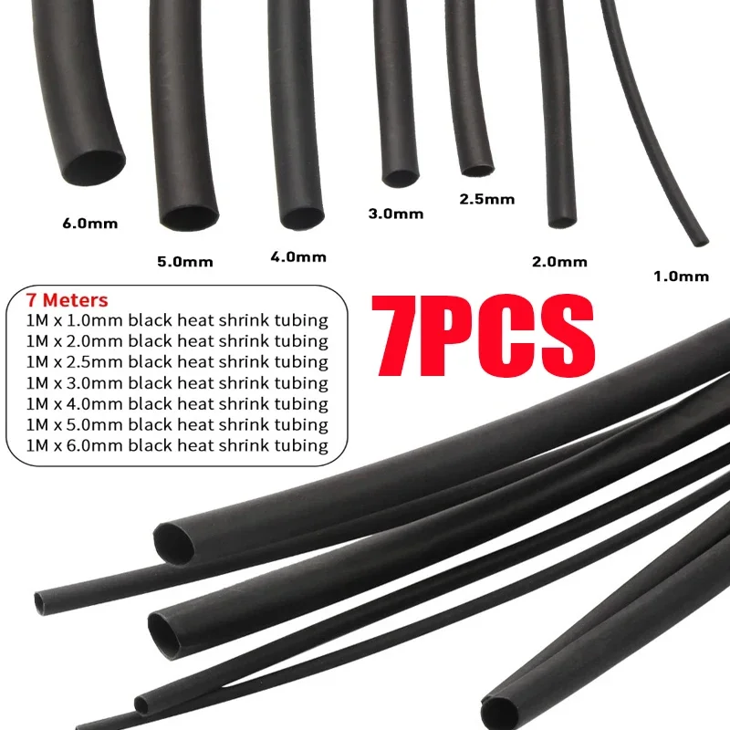 7pcs Heat Shrink Tube Kit 1-6m - Shrink Sleeve Pvc ulasan dan harga