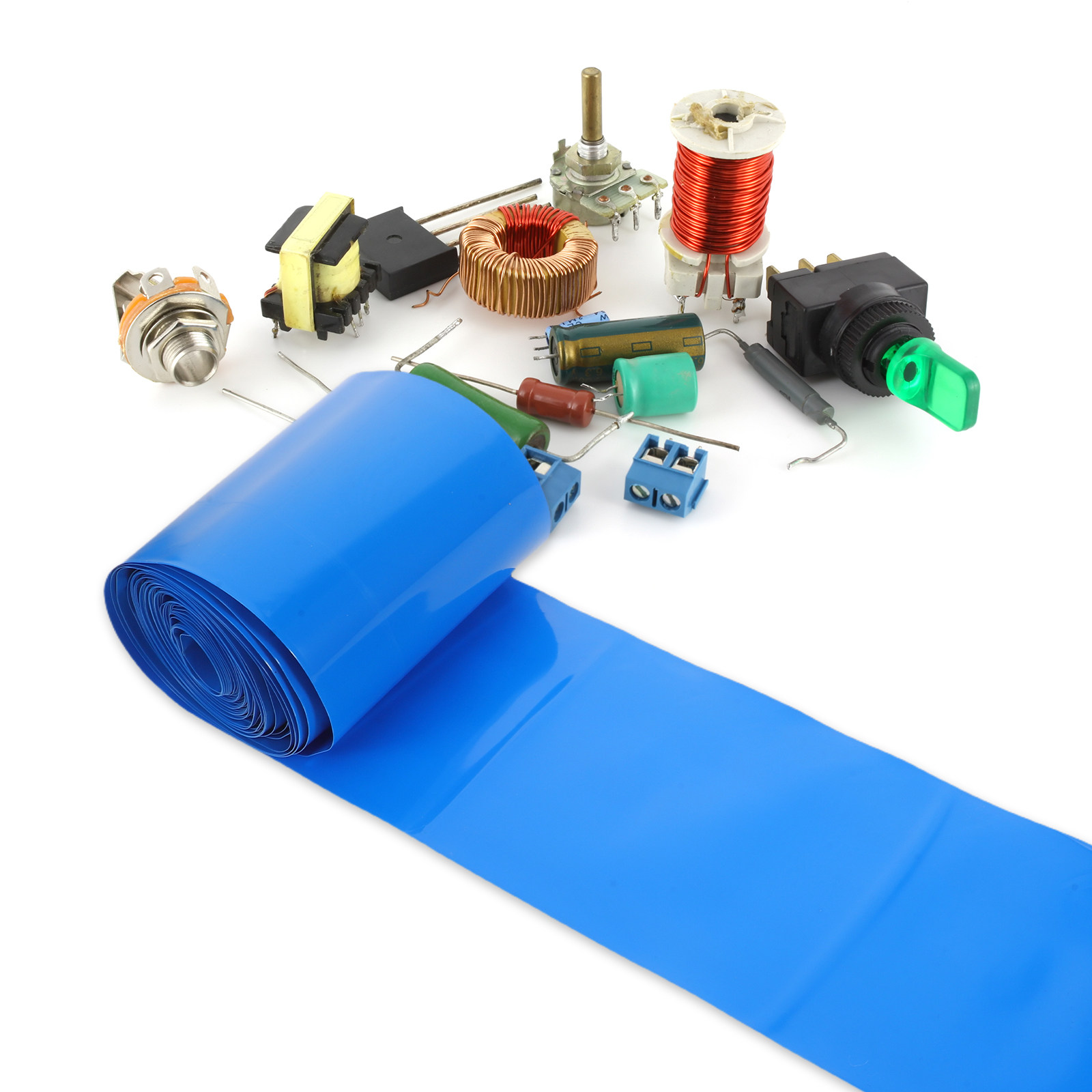 1 Roll Heat Shrink Tubing Blue - Shrink Sleeve Pvc ulasan dan harga