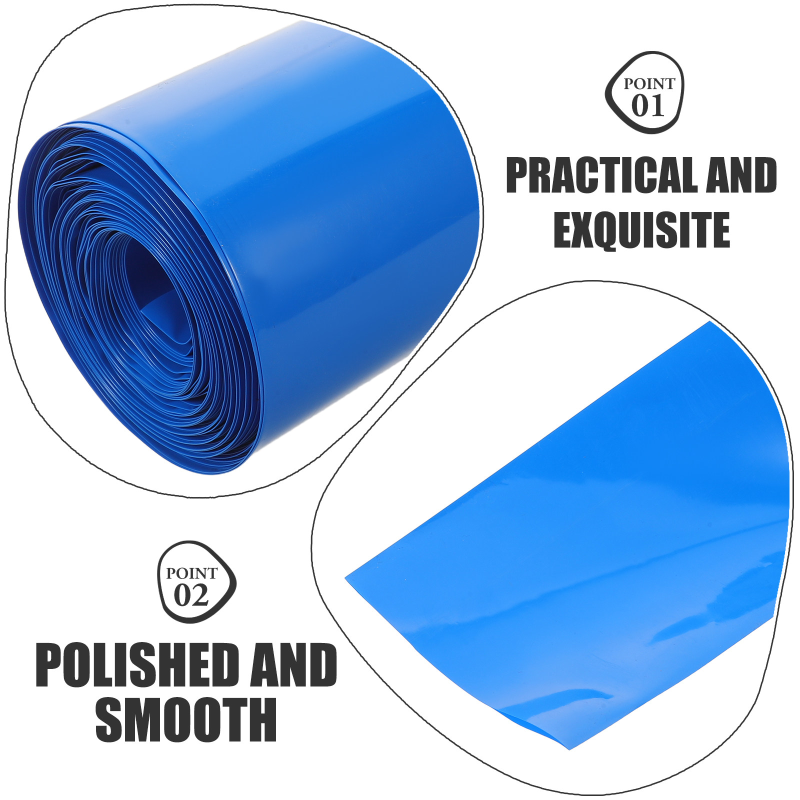 1 Roll Heat Shrink Tubing Blue - Shrink Sleeve Pvc ulasan dan harga
