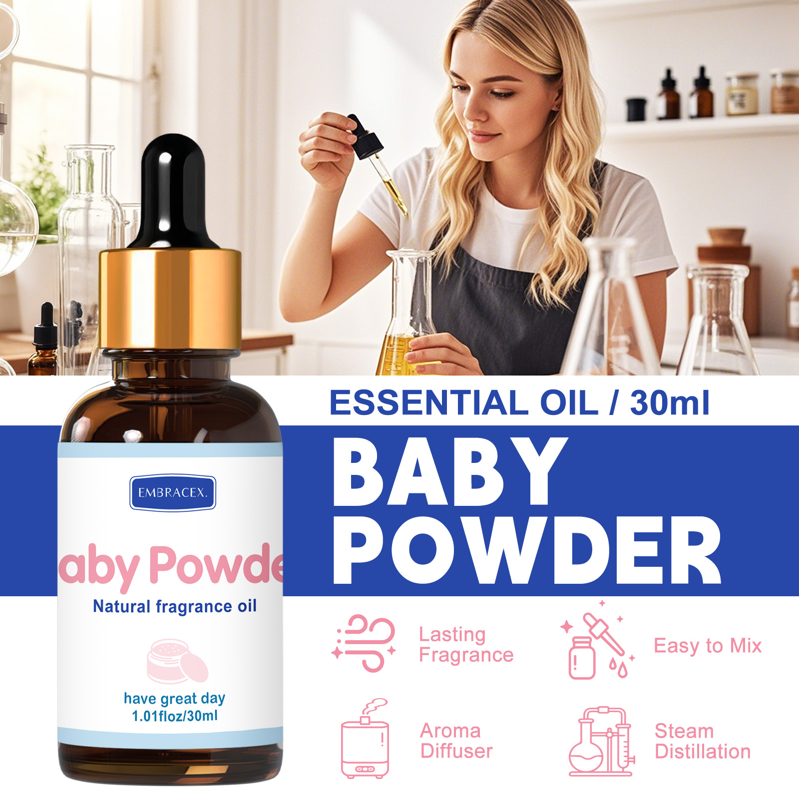 30ml Baby Powder Fragrance Oil - Candle Supplies Fragrance Oil ulasan dan harga