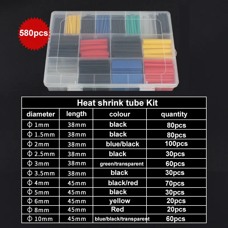 580pcs/Set Waterproof Shrinkag - Shrink Sleeve Pvc ulasan dan harga