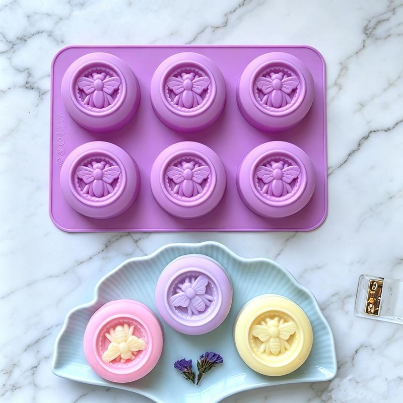 Bees Print Round 6 Cavity Sili - Candle Supplies For Business ulasan dan harga